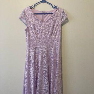 V neck purple dress
